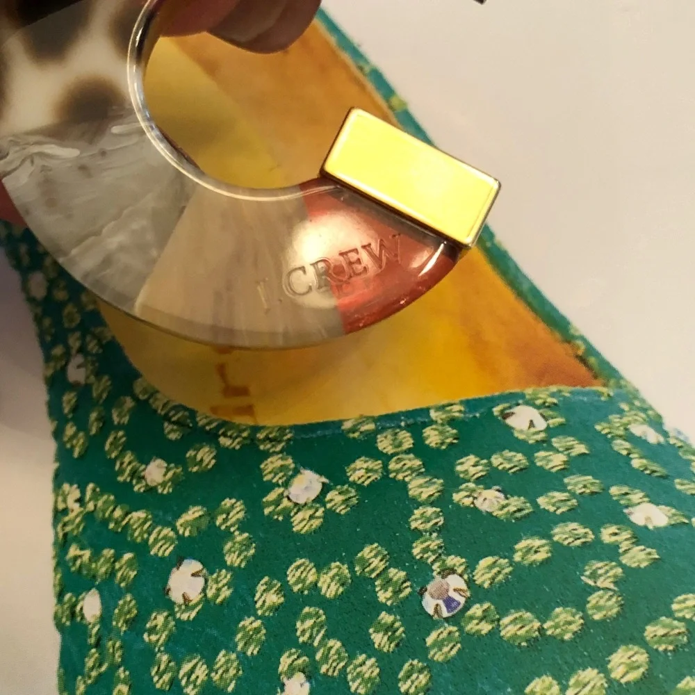 J. Crew Multicolor Resin Hoop Earrings with Gold Studs - Picture 4 of 6